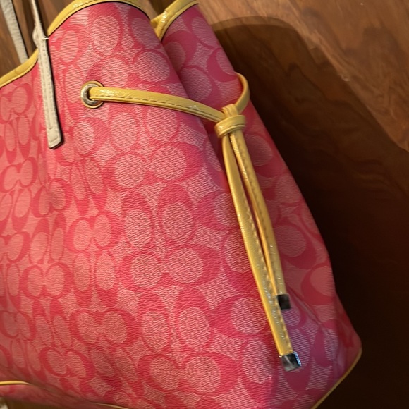 Coach Pink and Yellow Bag - Picture 11 of 11